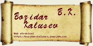 Božidar Kalušev vizit kartica